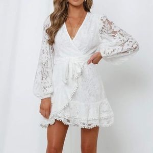 Women's Floral Flower Lace Mini-Dress - For Brides, Rehearsal Dinner, Bach